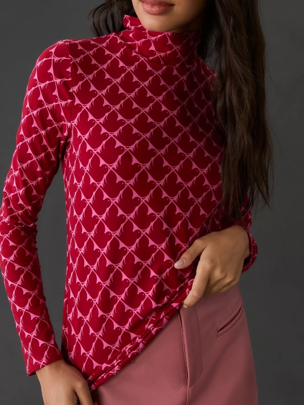 Cecilia Pettersson for Anthropologie Printed Turtleneck Top M